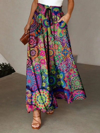 Printed Maxi Skirt with Pockets - Style Chic Couture