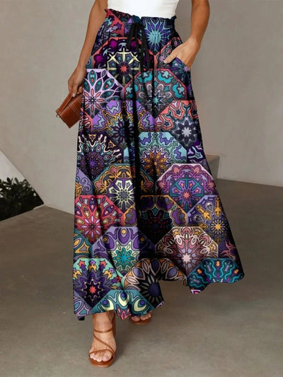Printed Maxi Skirt with Pockets - Style Chic Couture