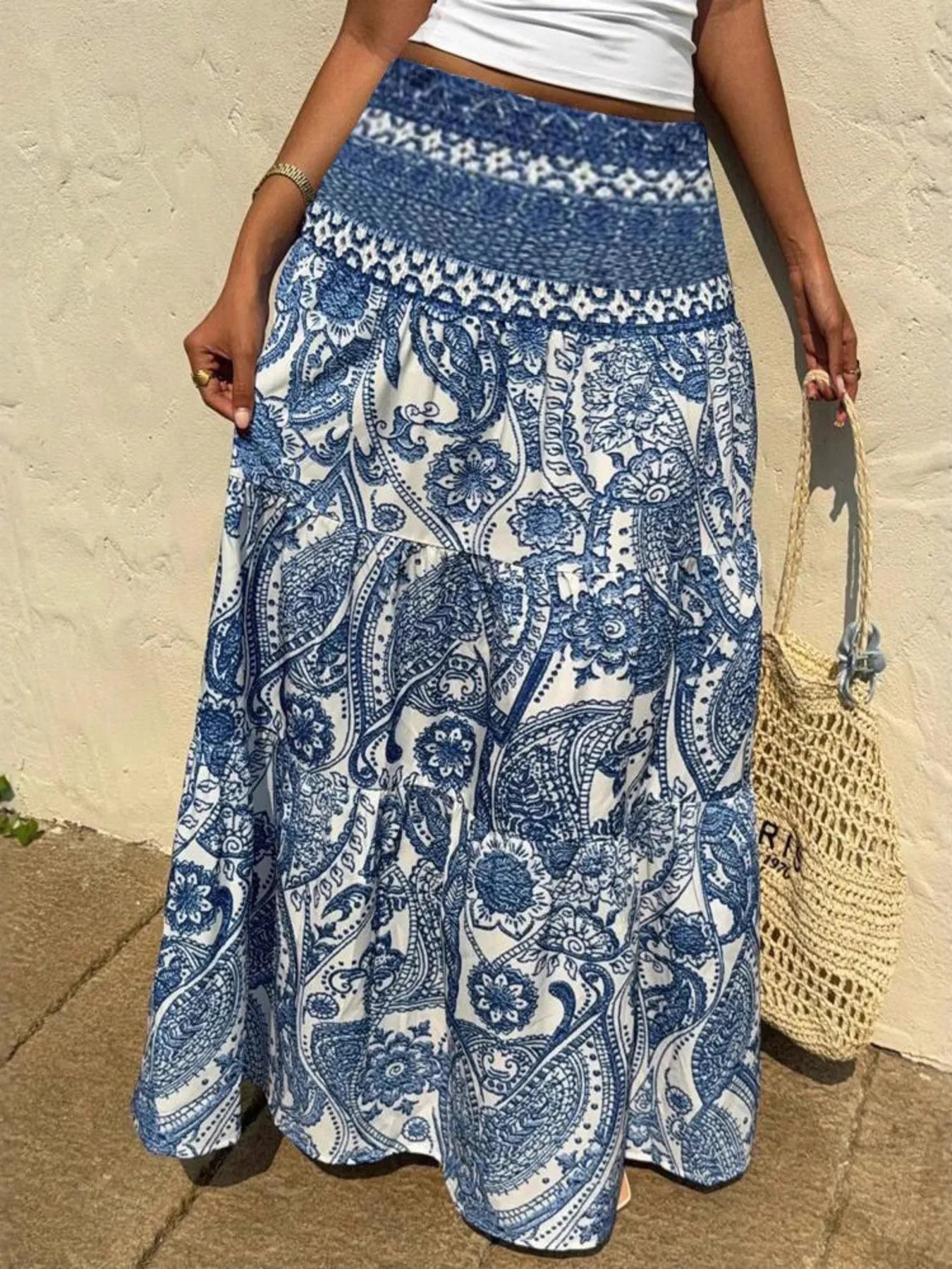 Printed Tiered Maxi Skirt - Style Chic Couture