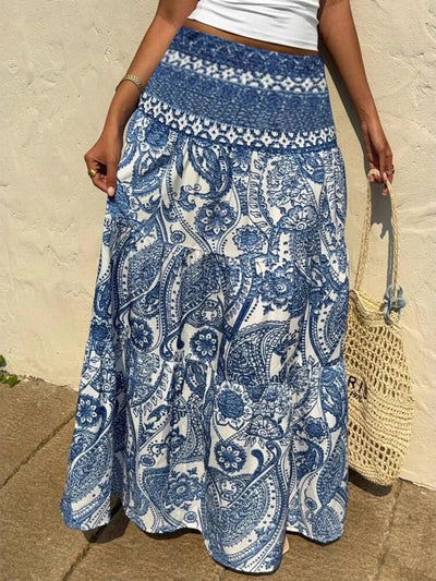 Printed Tiered Maxi Skirt - Style Chic Couture