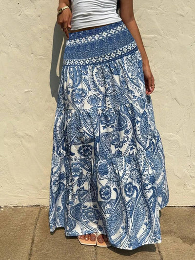 Printed Tiered Maxi Skirt - Style Chic Couture