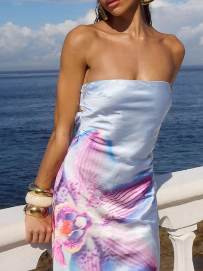 Printed Tube Maxi Dress - Style Chic Couture