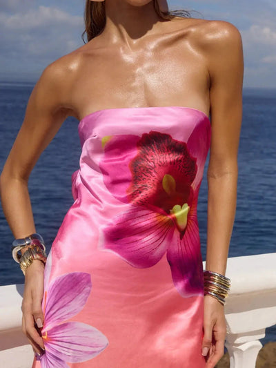 Printed Tube Maxi Dress - Style Chic Couture