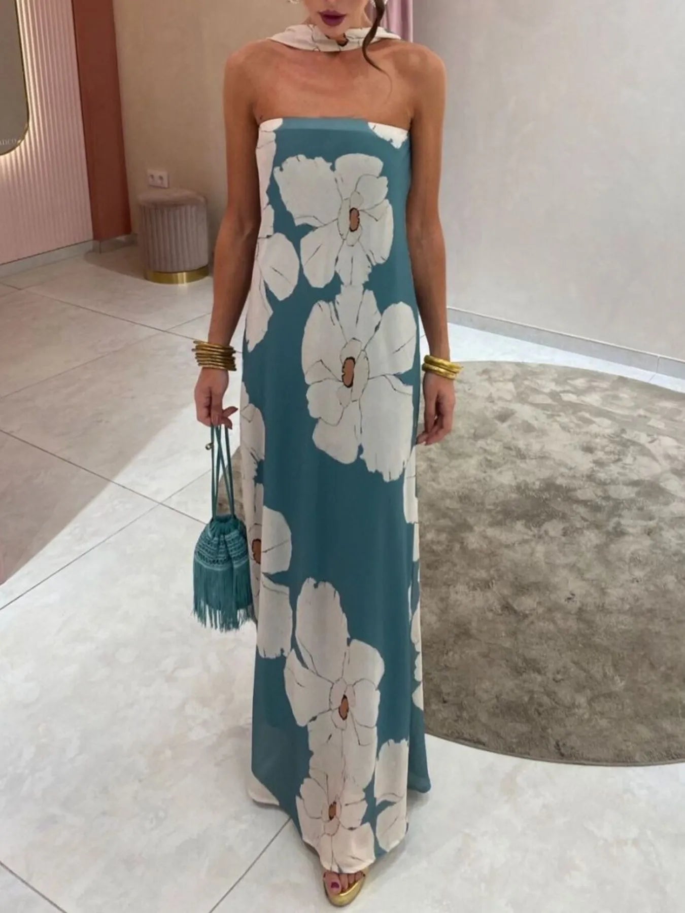 Printed Tube Maxi Dress - Style Chic Couture