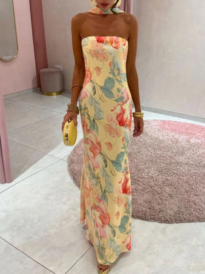 Printed Tube Maxi Dress - Style Chic Couture