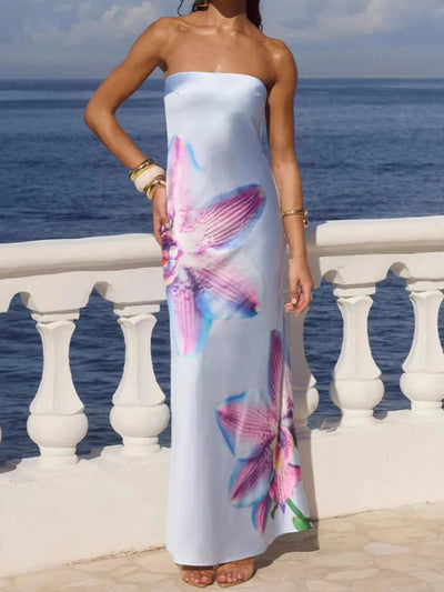 Printed Tube Maxi Dress - Style Chic Couture