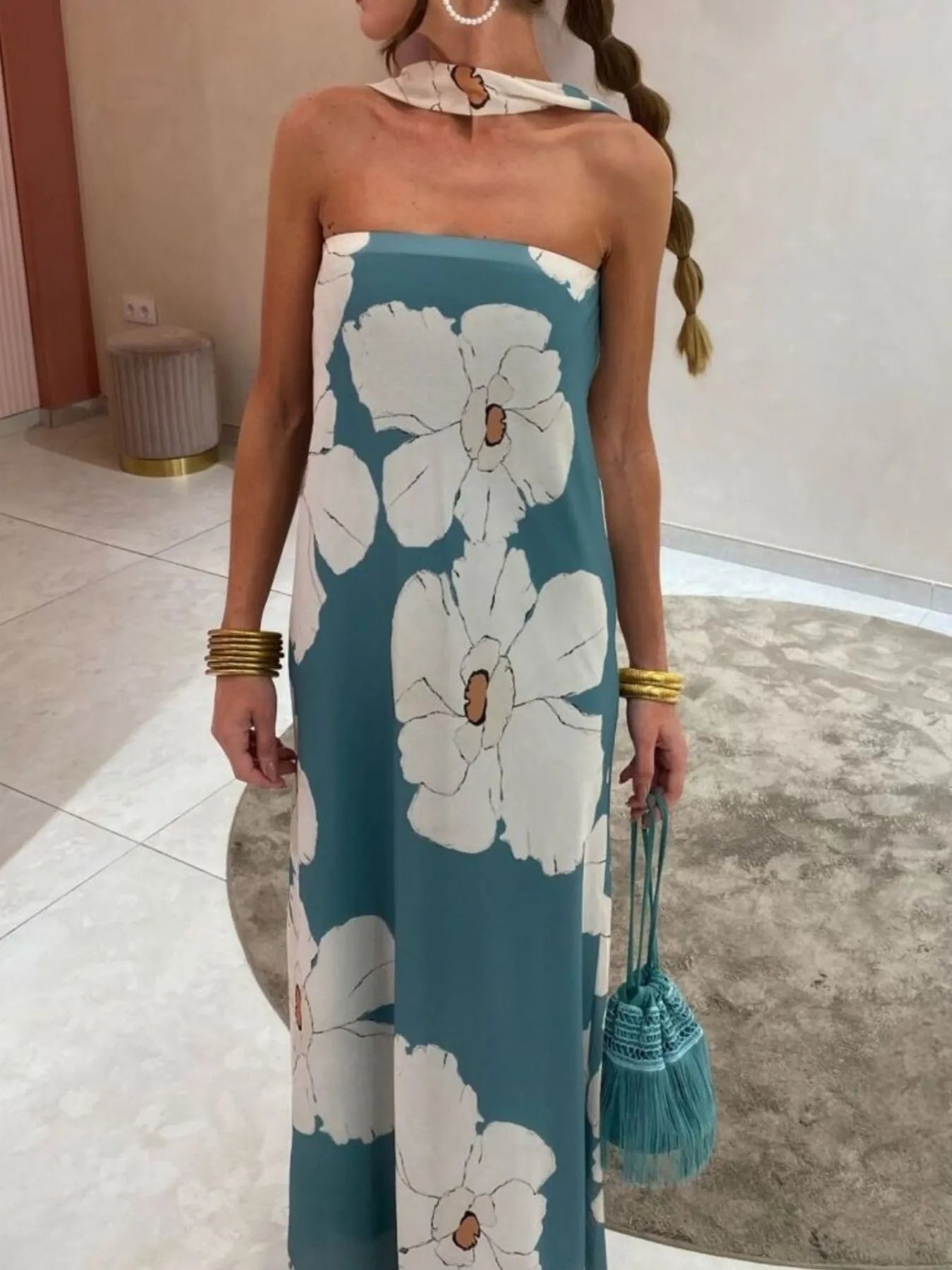 Printed Tube Maxi Dress - Style Chic Couture