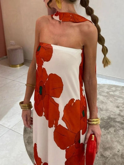 Printed Tube Maxi Dress - Style Chic Couture