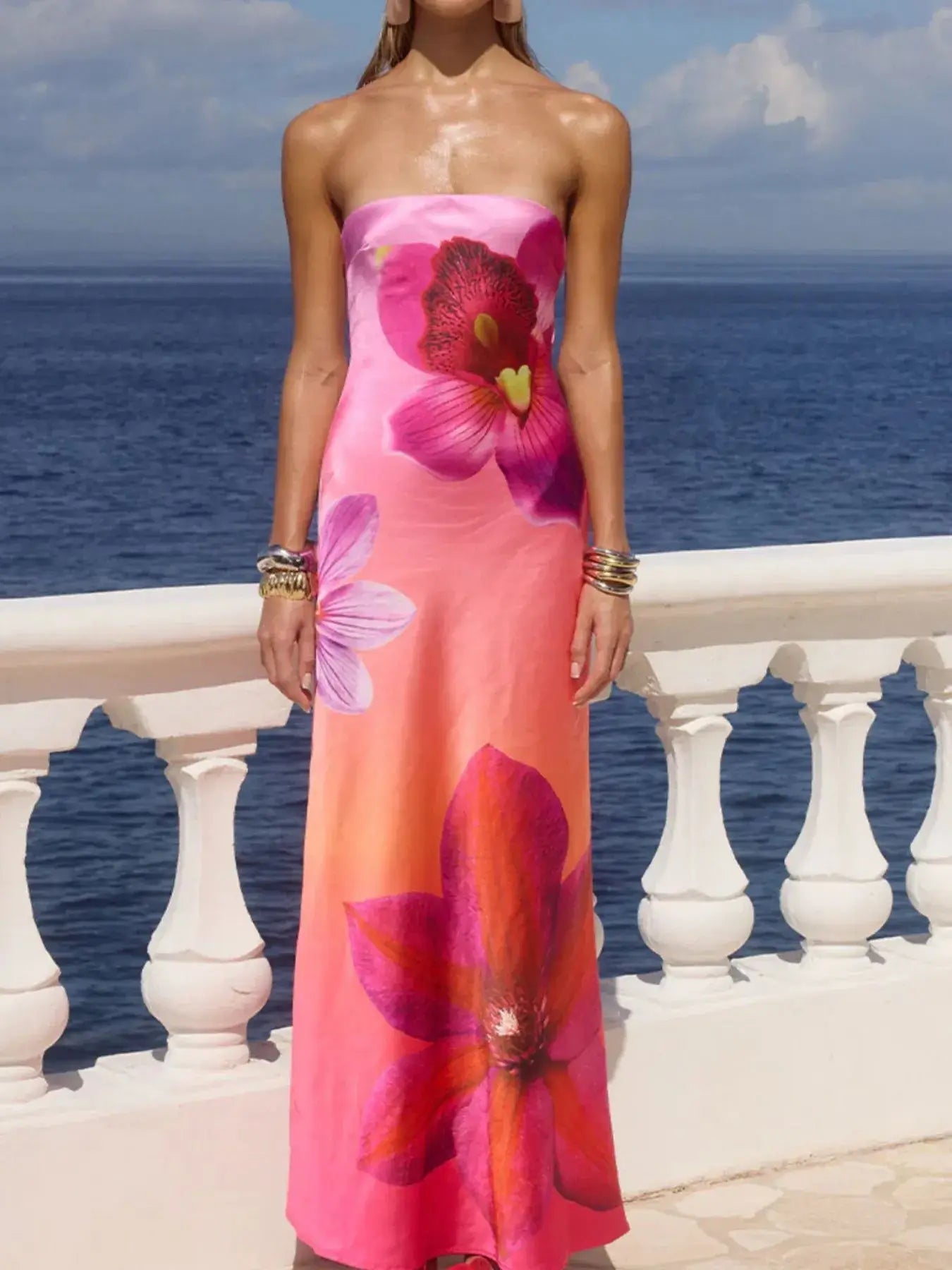 Printed Tube Maxi Dress - Style Chic Couture