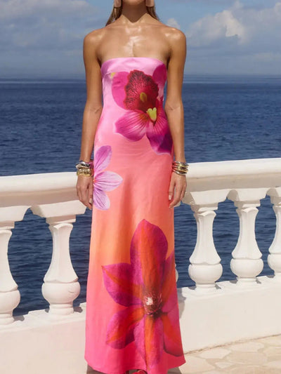 Printed Tube Maxi Dress - Style Chic Couture