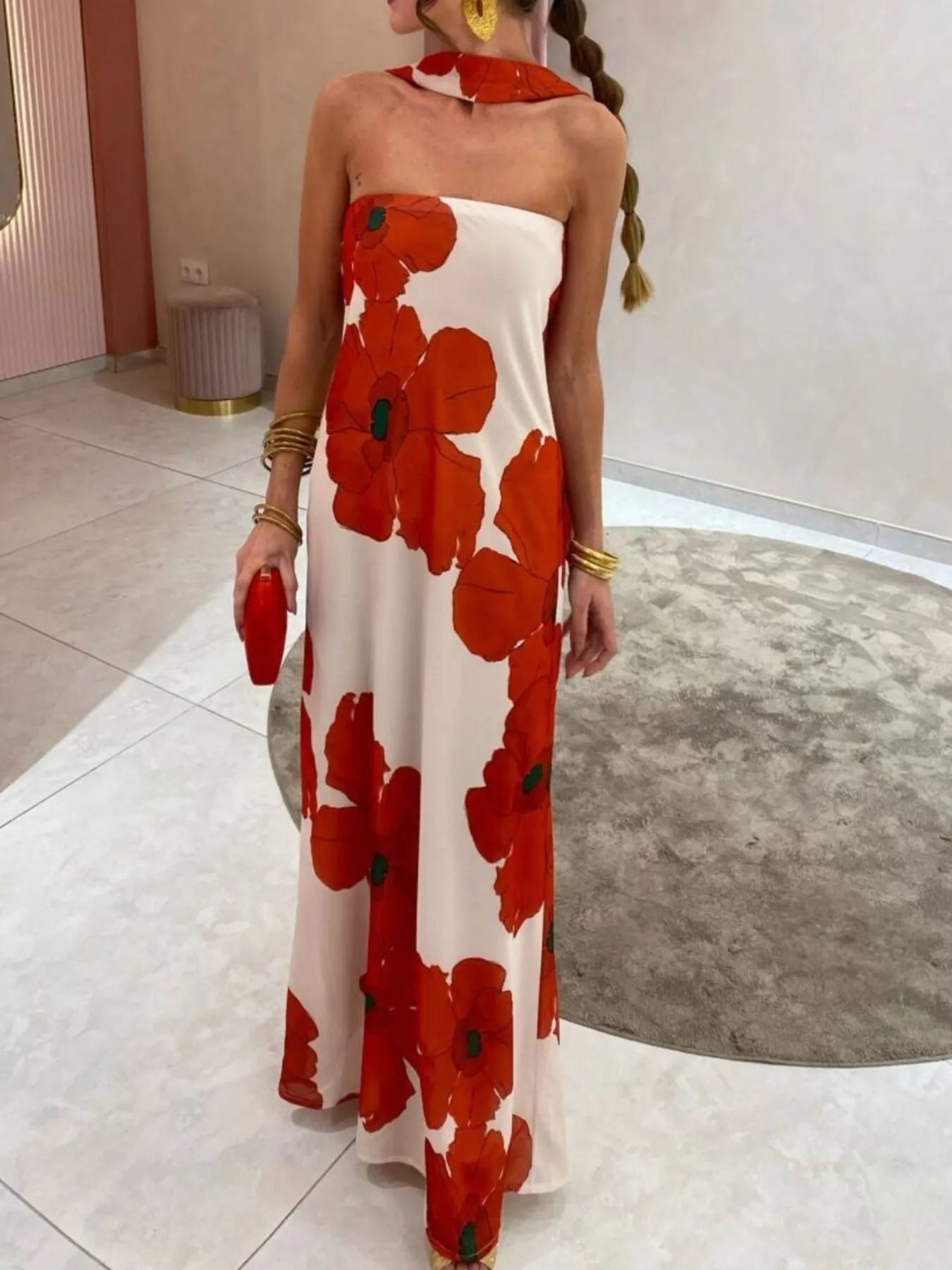 Printed Tube Maxi Dress - Style Chic Couture