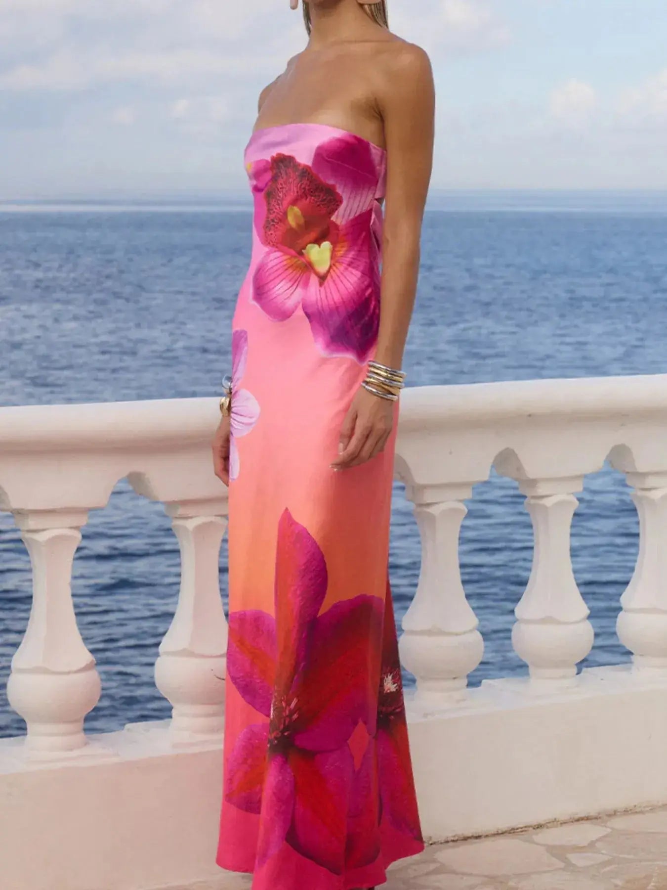 Printed Tube Maxi Dress - Style Chic Couture
