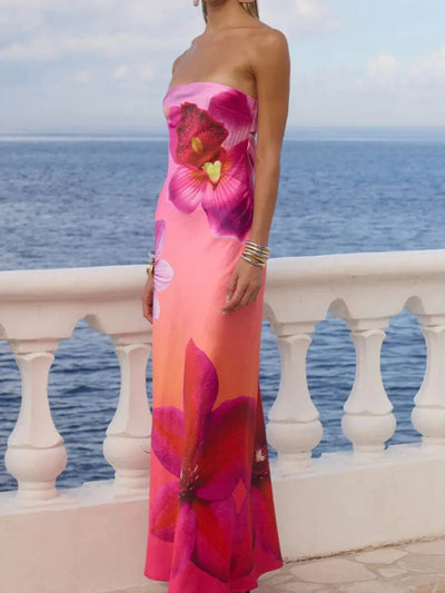 Printed Tube Maxi Dress - Style Chic Couture