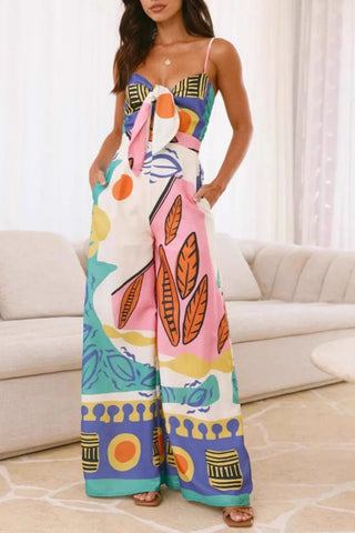 Printed Wide Leg Cami Jumpsuit