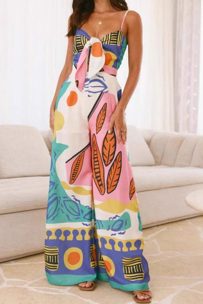 Printed Wide Leg Cami Jumpsuit - Style Chic Couture