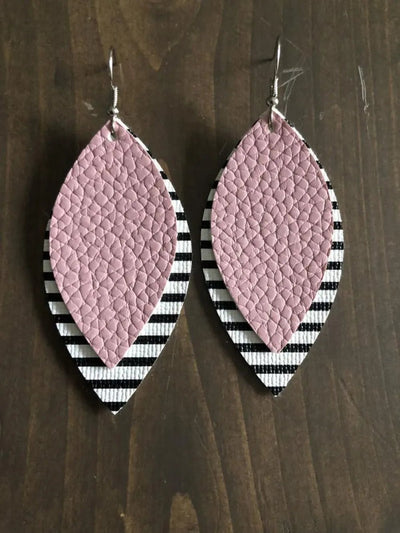 PU Leather Leaf Dangle Earrings - Style Chic Couture