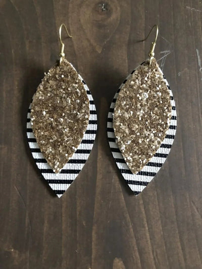 PU Leather Leaf Dangle Earrings - Style Chic Couture