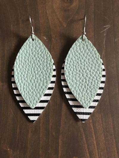 PU Leather Leaf Dangle Earrings - Style Chic Couture