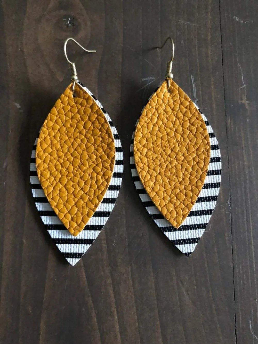 PU Leather Leaf Dangle Earrings - Style Chic Couture
