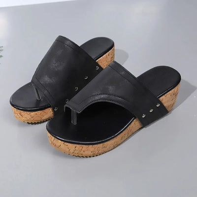 PU Leather Wedge Sandals - Style Chic Couture