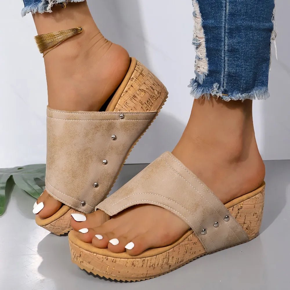 PU Leather Wedge Sandals - Style Chic Couture