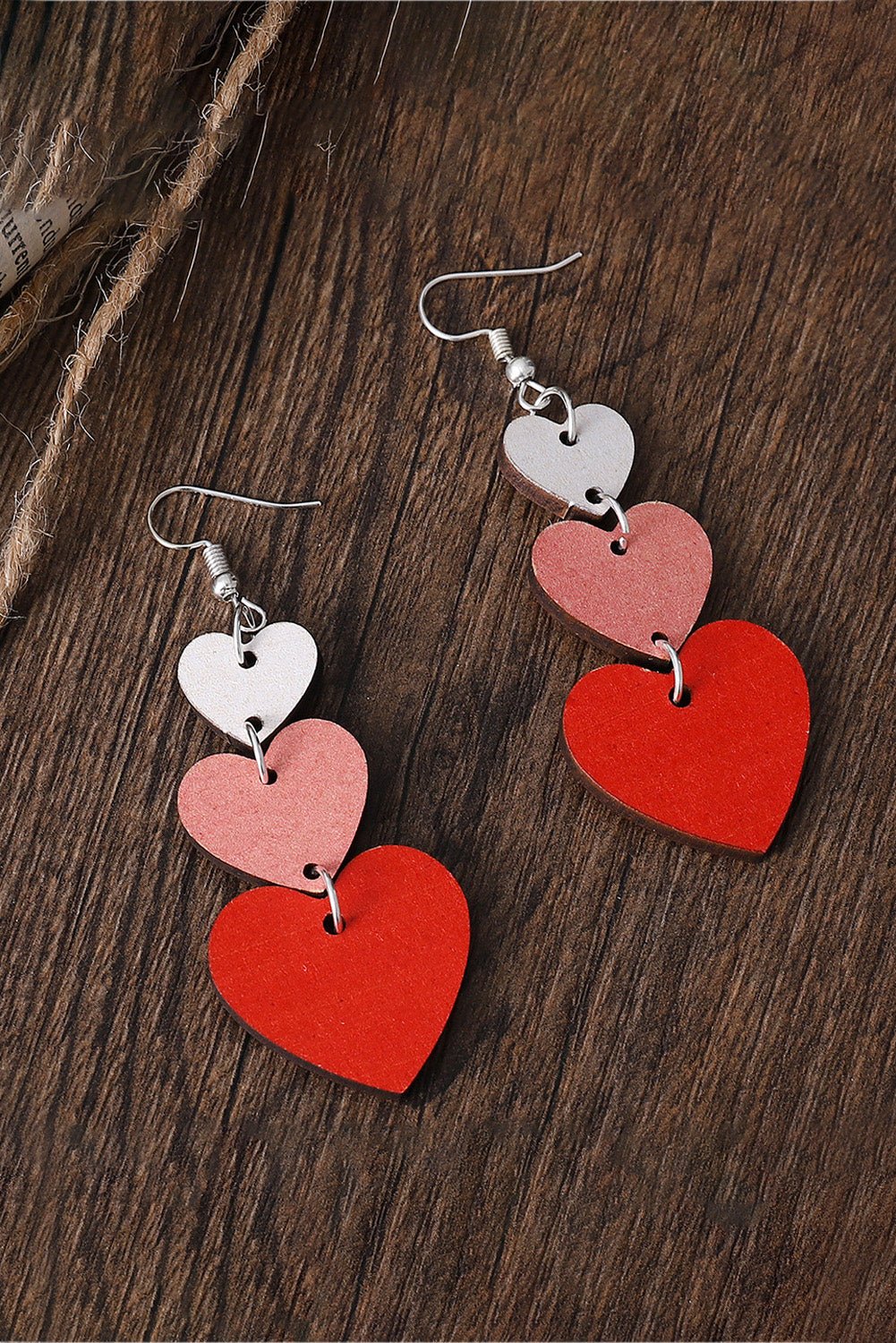 Red Valentines Day Heart Shape Tiered Dangle Earring - Style Chic Couture