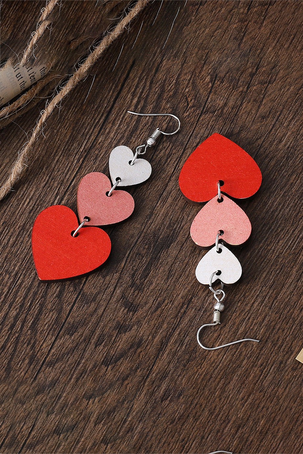 Red Valentines Day Heart Shape Tiered Dangle Earring - Style Chic Couture