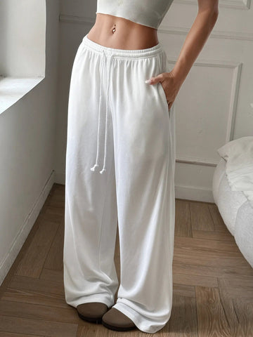 Relaxed Wide Leg Drawstring Pants