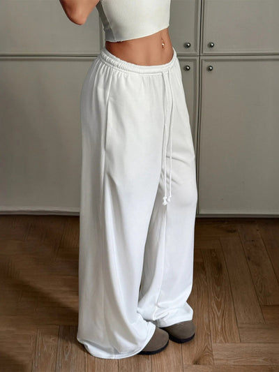 Relaxed Wide Leg Drawstring Pants - Style Chic Couture