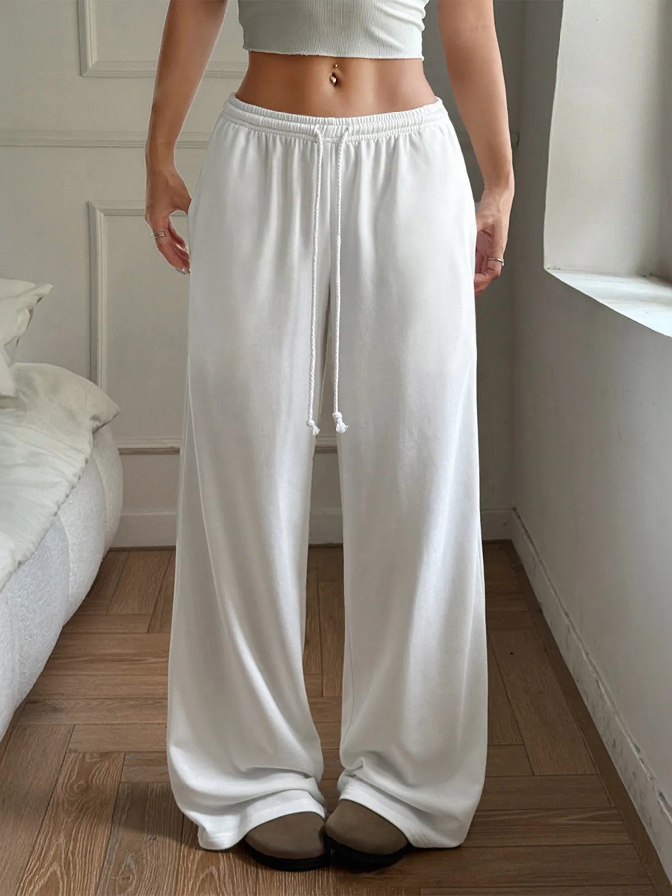 Relaxed Wide Leg Drawstring Pants - Style Chic Couture