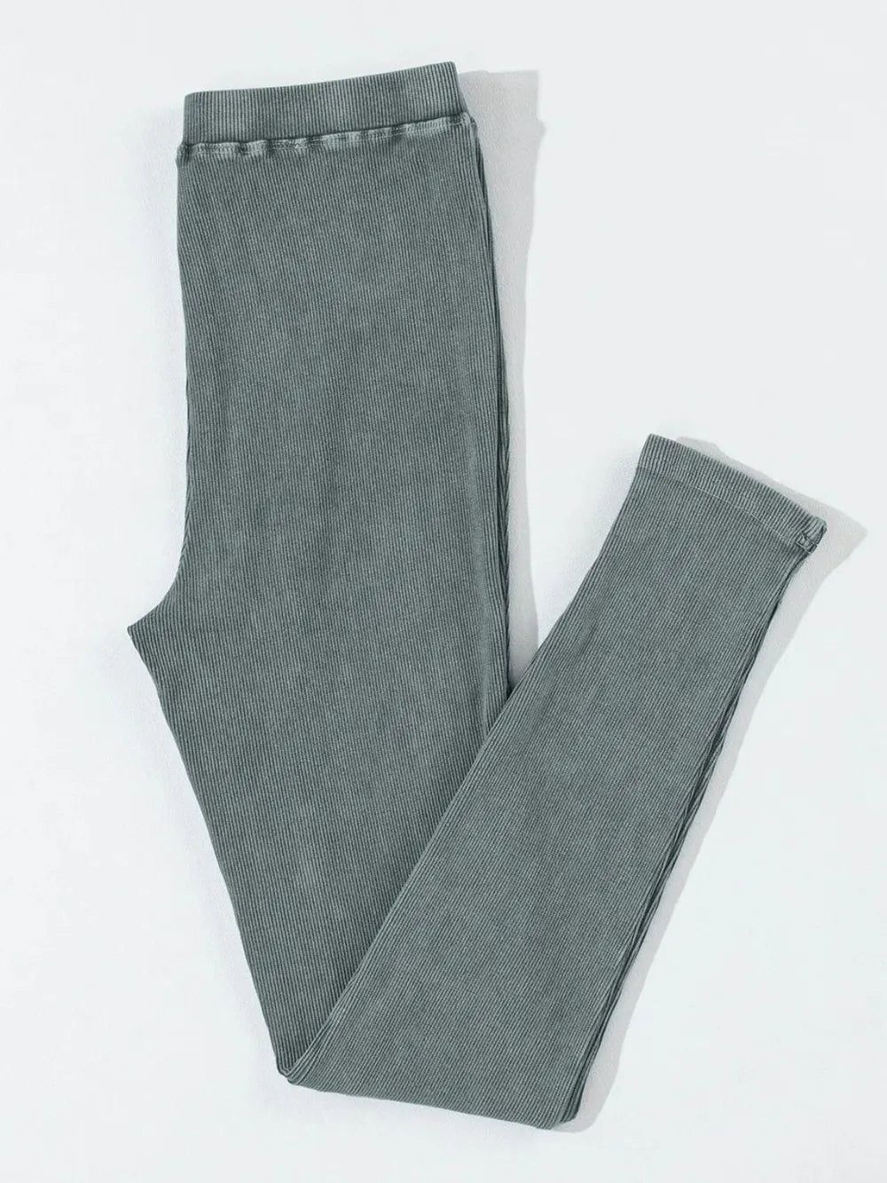 Ribbed Elastic Waist Leggings - Style Chic Couture