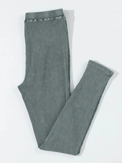 Ribbed Elastic Waist Leggings - Style Chic Couture