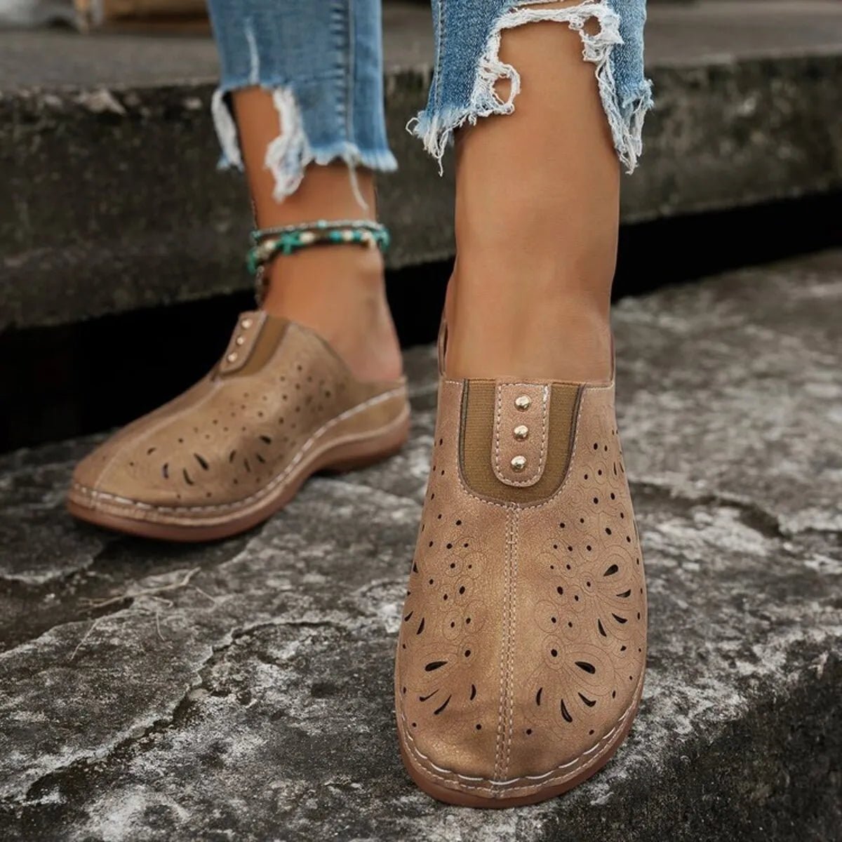 Round Toe Cutout Slip - Ons - Style Chic Couture