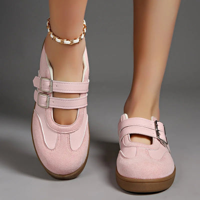 Round Toe Double Buckle Loafers - Style Chic Couture