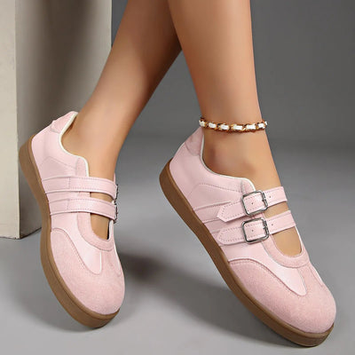 Round Toe Double Buckle Loafers - Style Chic Couture