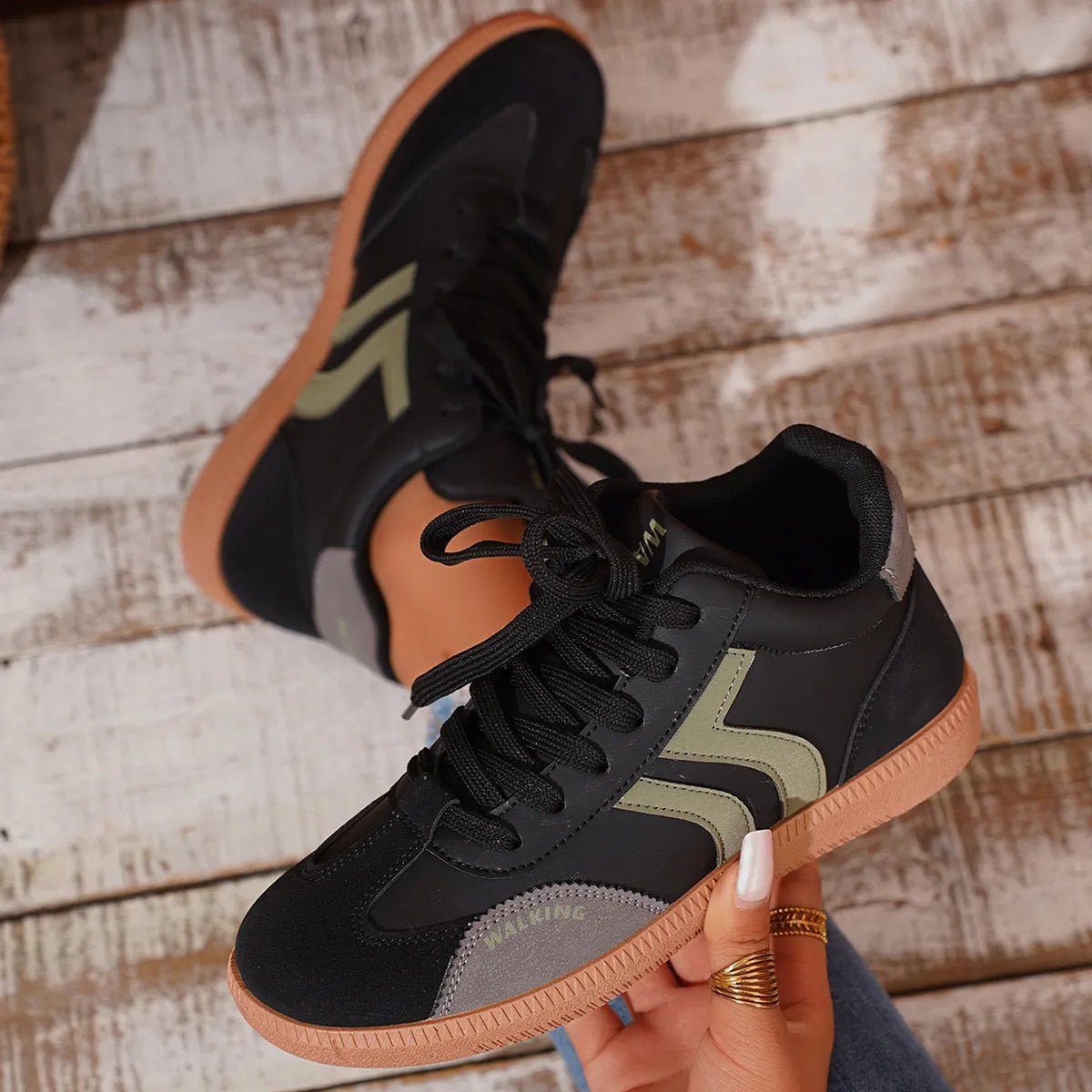 Round Toe Lace Up Sneakers - Style Chic Couture