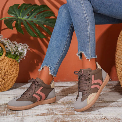 Round Toe Lace Up Sneakers - Style Chic Couture