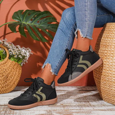 Round Toe Lace Up Sneakers - Style Chic Couture