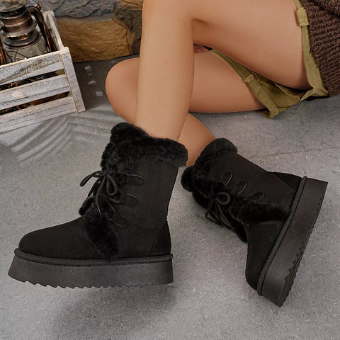 Chunky Platform Boots - Round Toe Style