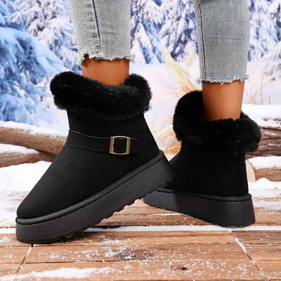 Chunky Round Toe Platform Boots