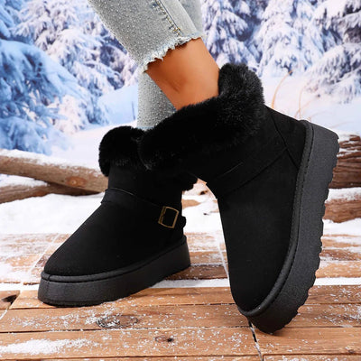 Chunky Round Toe Platform Boots