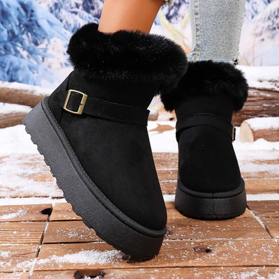 Chunky Round Toe Platform Boots