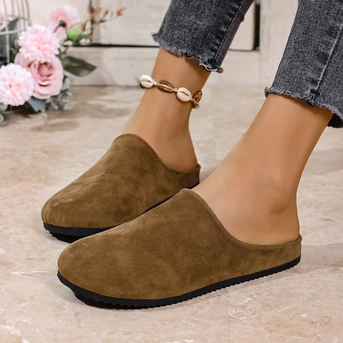 Round Toe Suede Slip - Ons - Style Chic Couture