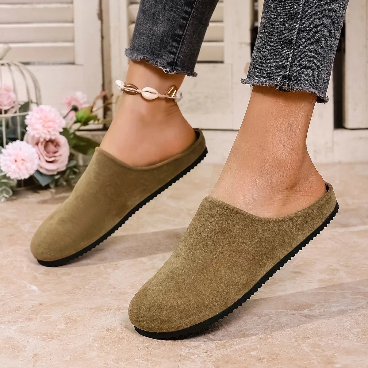 Round Toe Suede Slip - Ons - Style Chic Couture