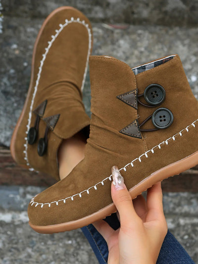 Western Ankle Boots - Round Toe Style