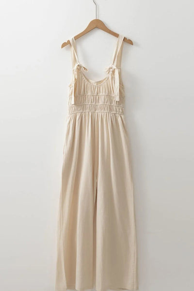 Ruched Sleeveless Wide Leg Jumpsuit - Style Chic Couture