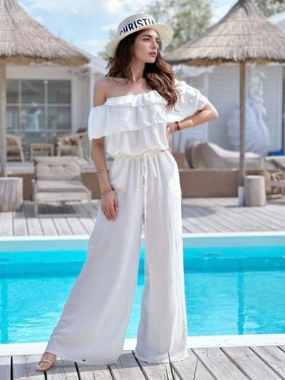 oulder Wide Leg Jumpsuit - Style Chic Couture