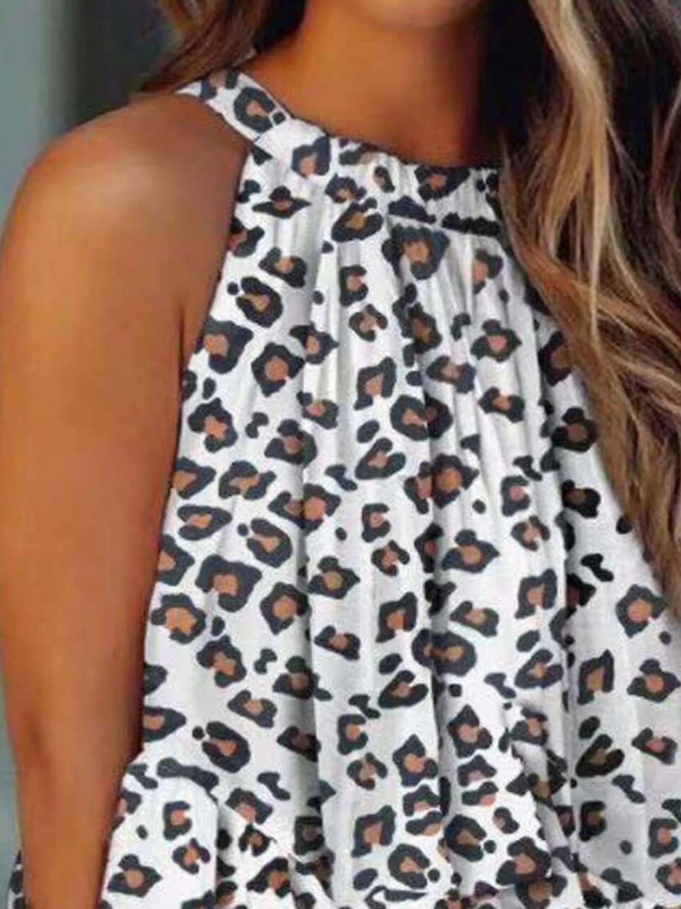 Ruffled Printed Halter Neck Cami Top - Style Chic Couture