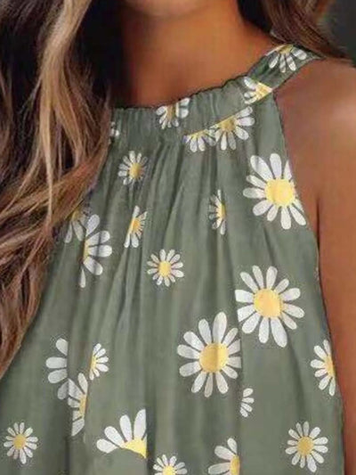 Ruffled Printed Halter Neck Cami Top - Style Chic Couture