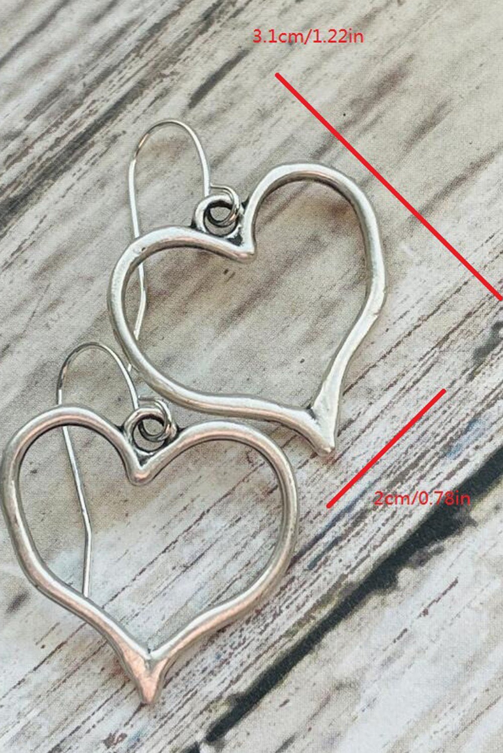 Silvery Heart Shape Hook Drop Earrings - Style Chic Couture